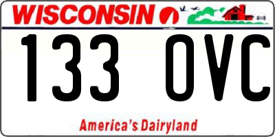 WI license plate 133OVC