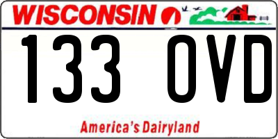 WI license plate 133OVD