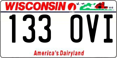 WI license plate 133OVI