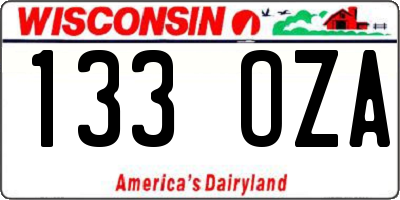 WI license plate 133OZA