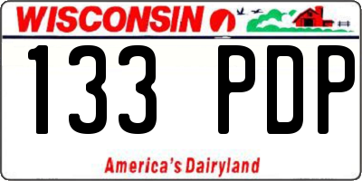 WI license plate 133PDP
