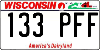 WI license plate 133PFF
