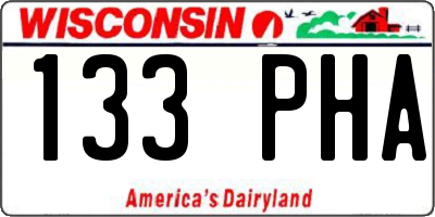 WI license plate 133PHA