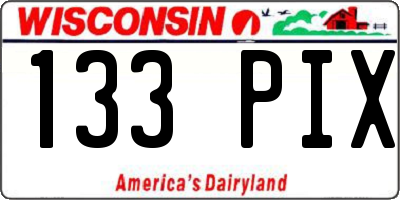 WI license plate 133PIX