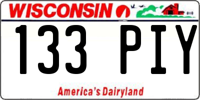 WI license plate 133PIY