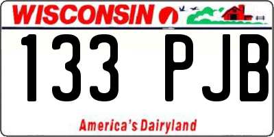 WI license plate 133PJB