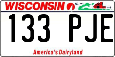 WI license plate 133PJE
