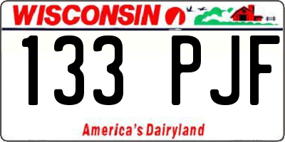 WI license plate 133PJF