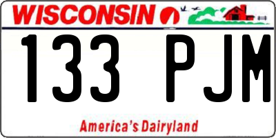 WI license plate 133PJM