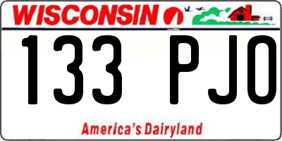 WI license plate 133PJO