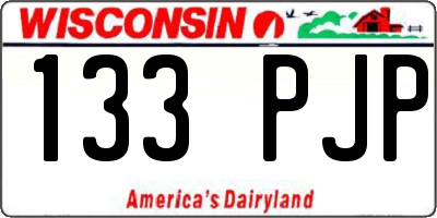 WI license plate 133PJP