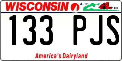 WI license plate 133PJS