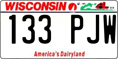 WI license plate 133PJW