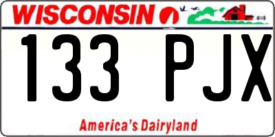 WI license plate 133PJX