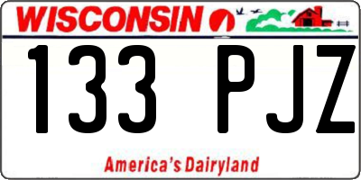 WI license plate 133PJZ