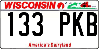 WI license plate 133PKB