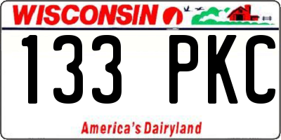 WI license plate 133PKC