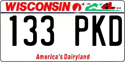 WI license plate 133PKD