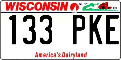 WI license plate 133PKE