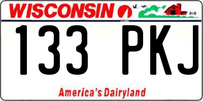 WI license plate 133PKJ