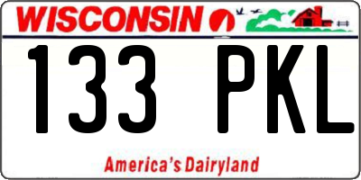 WI license plate 133PKL