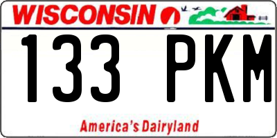 WI license plate 133PKM