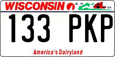 WI license plate 133PKP