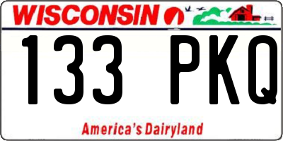WI license plate 133PKQ