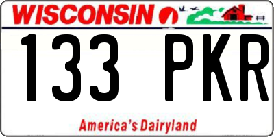 WI license plate 133PKR