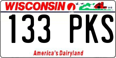 WI license plate 133PKS