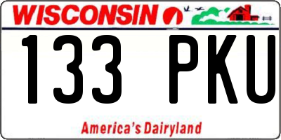 WI license plate 133PKU