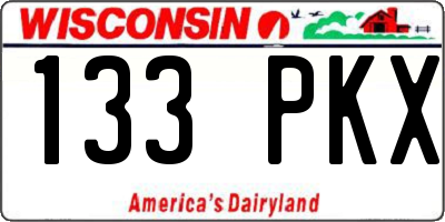 WI license plate 133PKX
