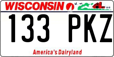 WI license plate 133PKZ