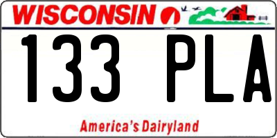 WI license plate 133PLA