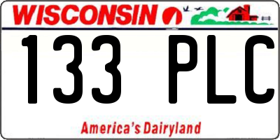 WI license plate 133PLC