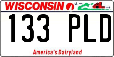 WI license plate 133PLD