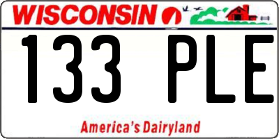 WI license plate 133PLE