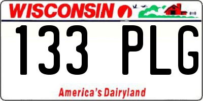 WI license plate 133PLG