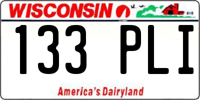 WI license plate 133PLI