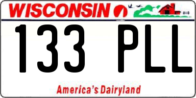 WI license plate 133PLL
