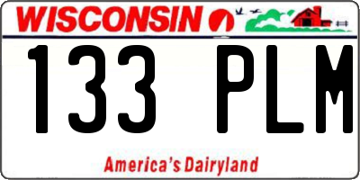 WI license plate 133PLM