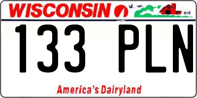 WI license plate 133PLN