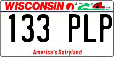 WI license plate 133PLP