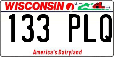 WI license plate 133PLQ