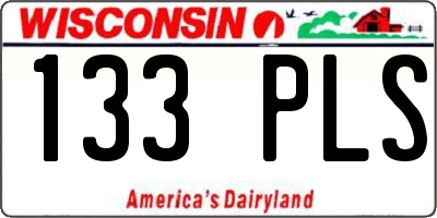 WI license plate 133PLS