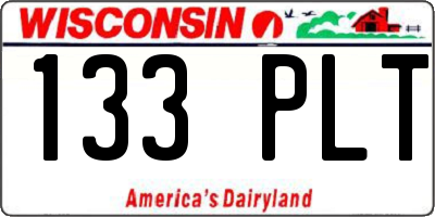 WI license plate 133PLT
