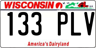 WI license plate 133PLV