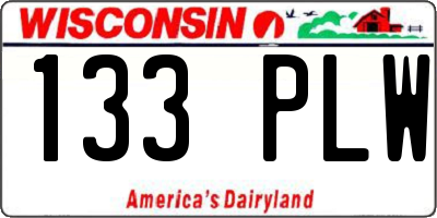 WI license plate 133PLW
