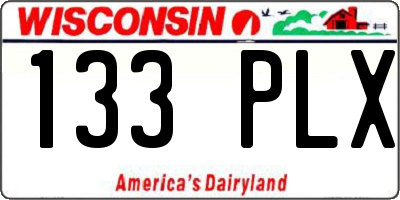 WI license plate 133PLX