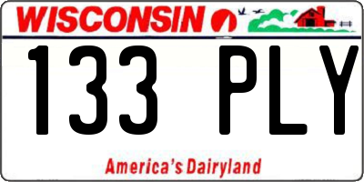 WI license plate 133PLY